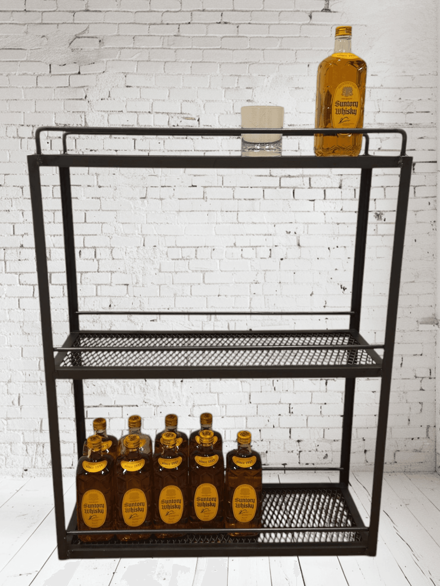 アイアンラック　メタルラック　ディスプレイラック　ディスプレイ棚　マルチラック　ウイスキーラック　ウイスキー棚1枚目の画像