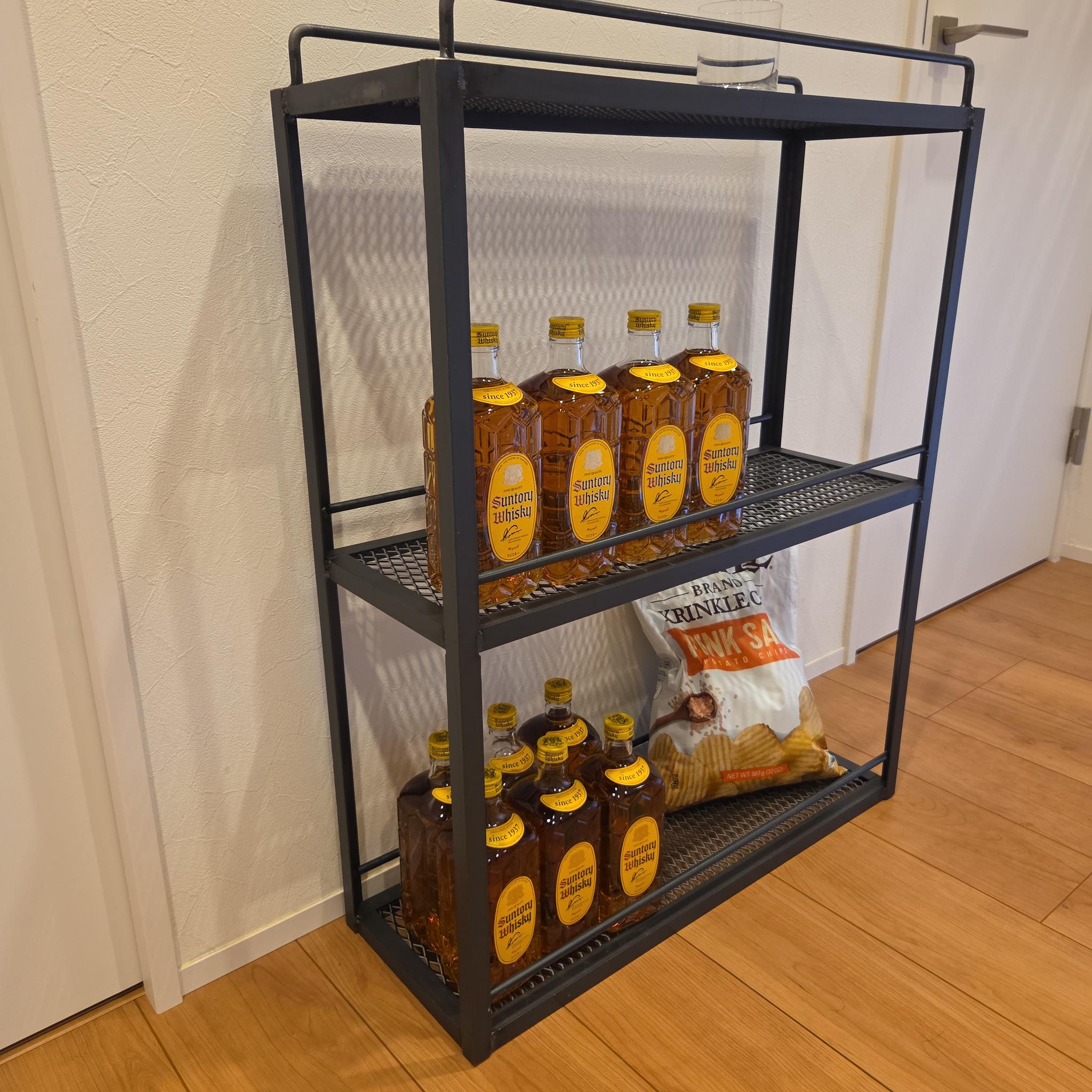 アイアンラック　メタルラック　ディスプレイラック　ディスプレイ棚　マルチラック　ウイスキーラック　ウイスキー棚 | 4枚目